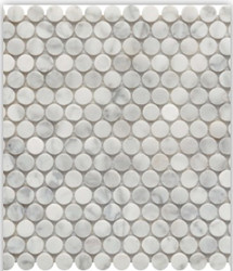 Roca Rockart Penny Round Carrara 12 x 12 Marble Mosaic